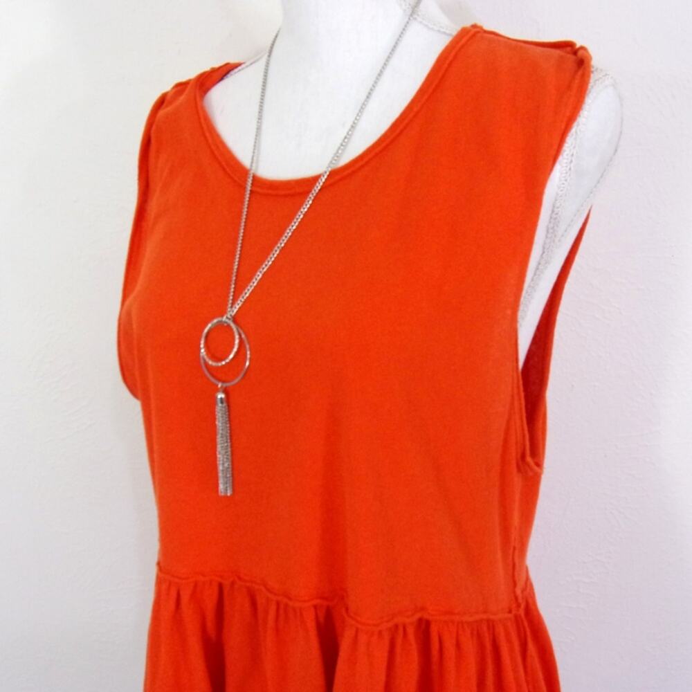Free People Peplum Hem Tank Size M NWT Orange